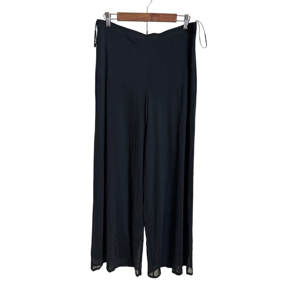 Tadashi Shoji Mesh Black Wide Leg Dress Pants Gala Core Dark Romantic Womans XL